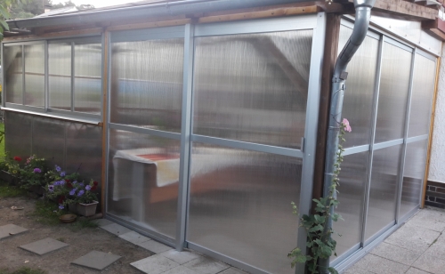 zasklen† pergola elox a polykarbonat orsabac